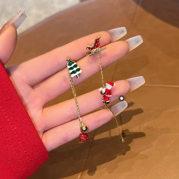 Women's Christmas Tree Stud Earrings, Festive Accessory