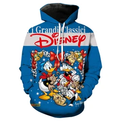 Women's Disney Mickey Mouse Christmas Print Hoodie Luxury Pullover Limited Edition Round Neck Drawstring Hoodie Casual Top