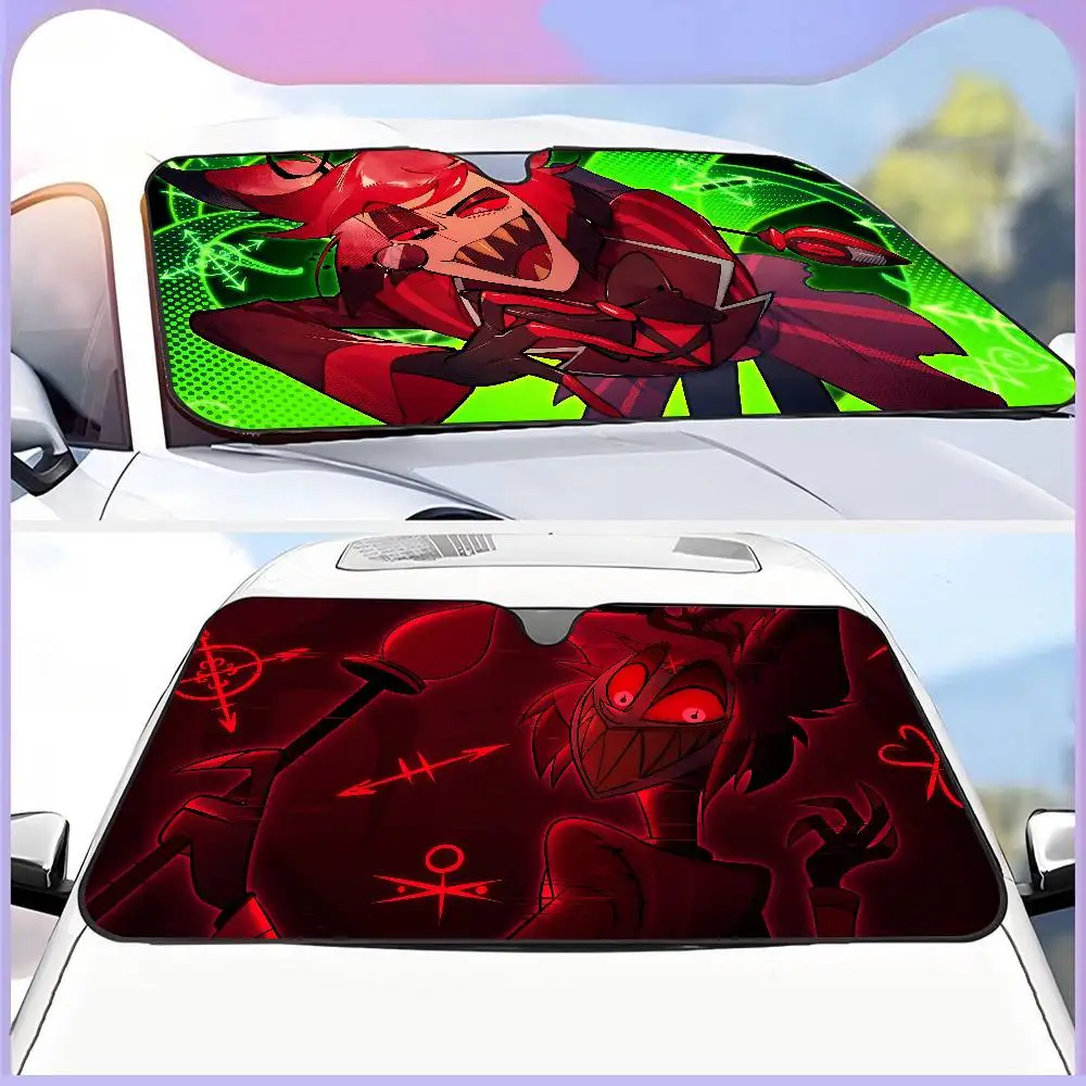 

Популярный солнцезащитный козырек A-Alastor H-Hazbin H-Hotel для лобового стекла автомобиля, складной автомобильный солнцезащитный экран, отражатель УФ-излучения для окон