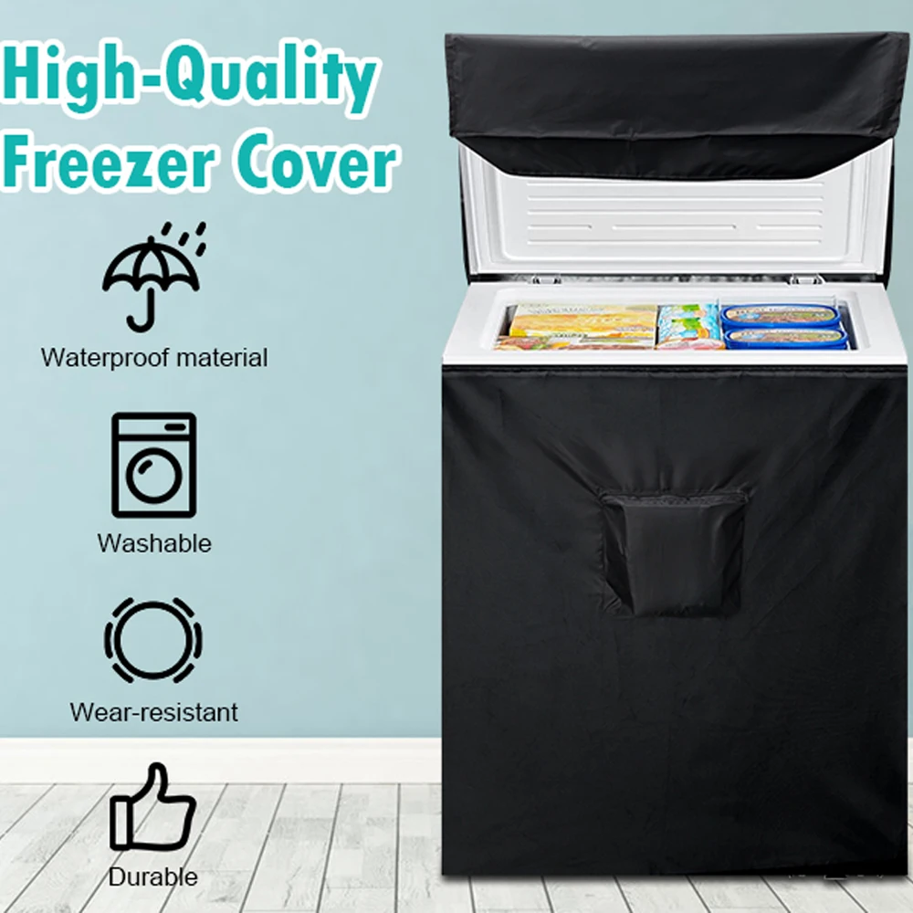 

420D Chest Freezer Cover Luxiv Waterproof Freezer Covers Compact for 3.5 Cubic Feet Chest Freezer Cover With Zipper Pocket Strap
