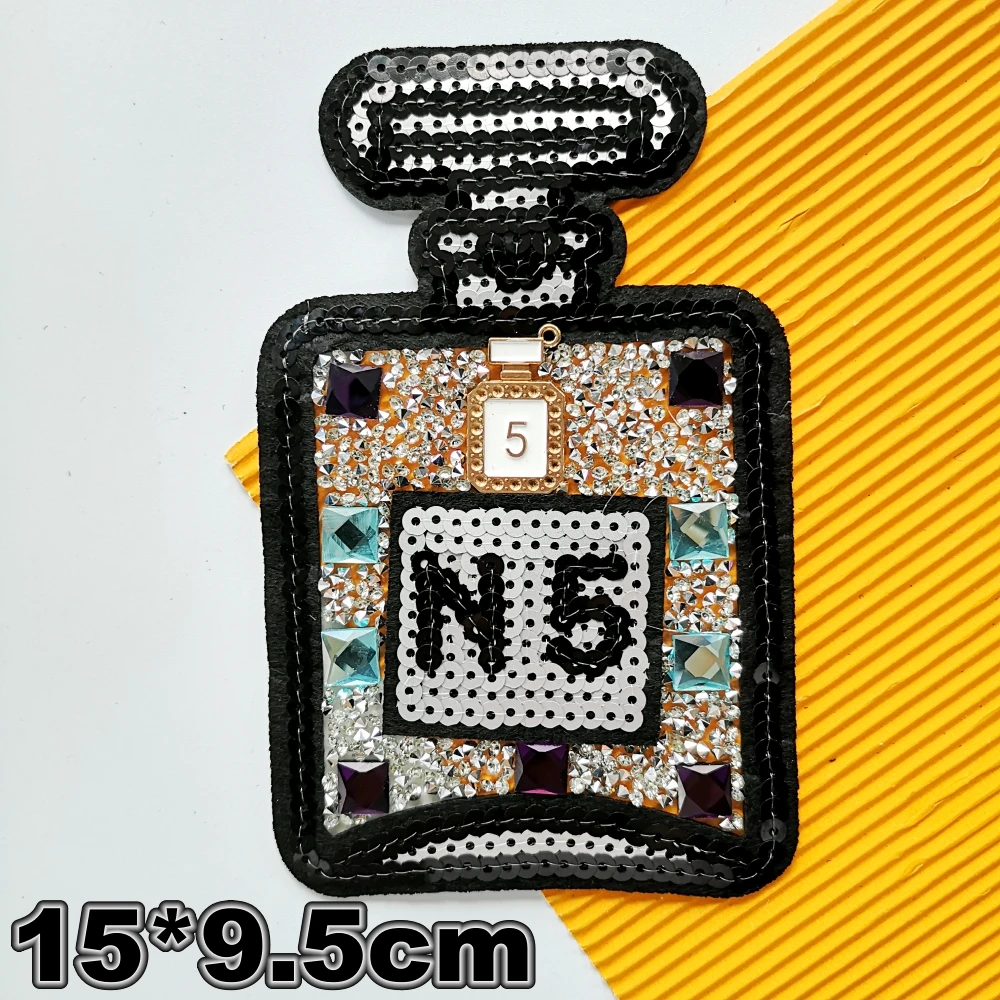 embroidery perfume bottle Patch,sequined Appliques Badge,badges,patches for clothing WF22841