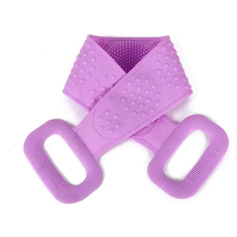 1pc Silicone Corpo Scrubber Spazzola per doccia Bagno Spazzola esfoliante Cintura Scrub per la schiena Detergente per il corpo Cinghia per la pulizia Accessori per il bagno
