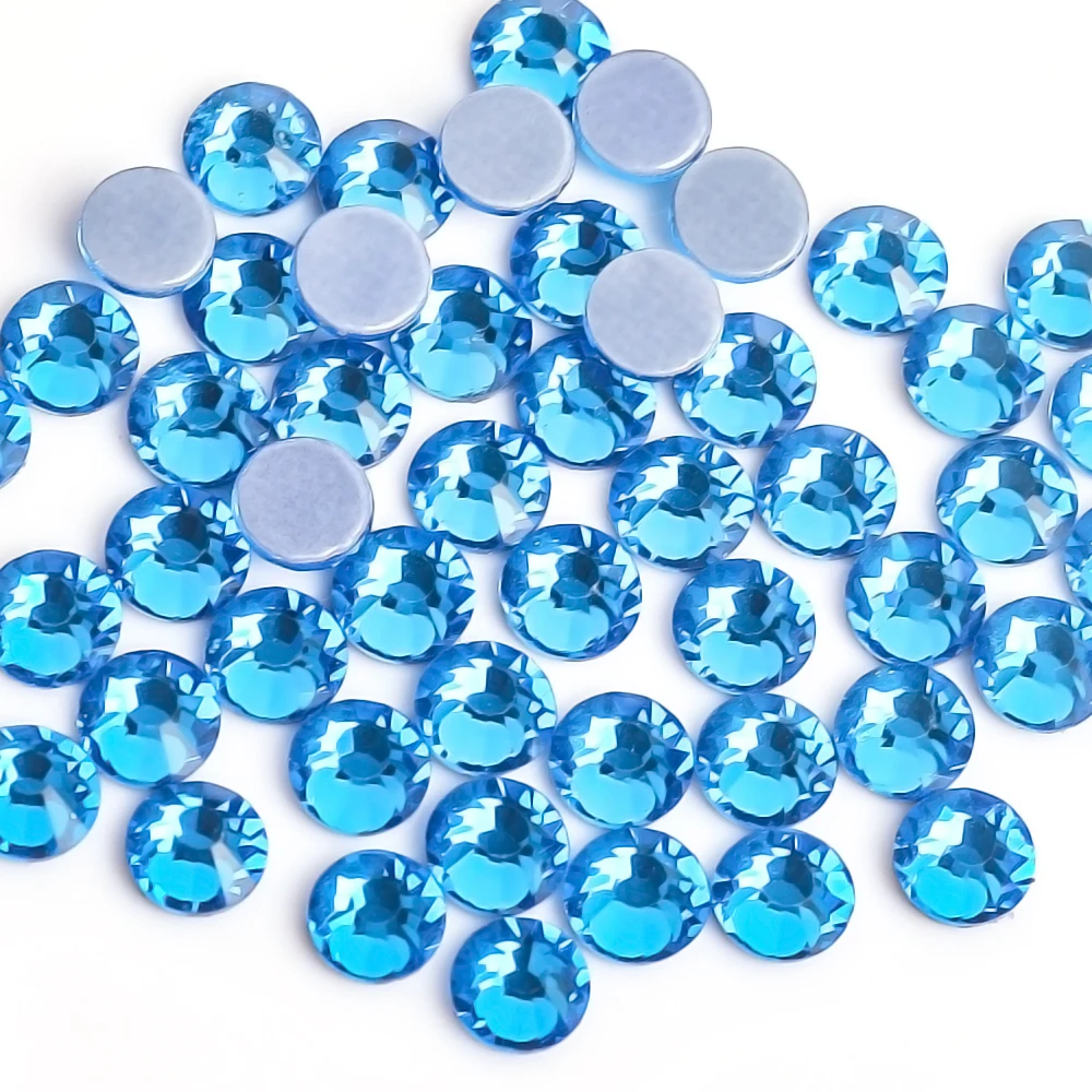 

ss6,ss10,ss16,ss20,ss30 Capri Blue DMC Iron On Rhinestones/Hot fix Crystal Rhinestones Strass Sewing & Fabric Garment stones