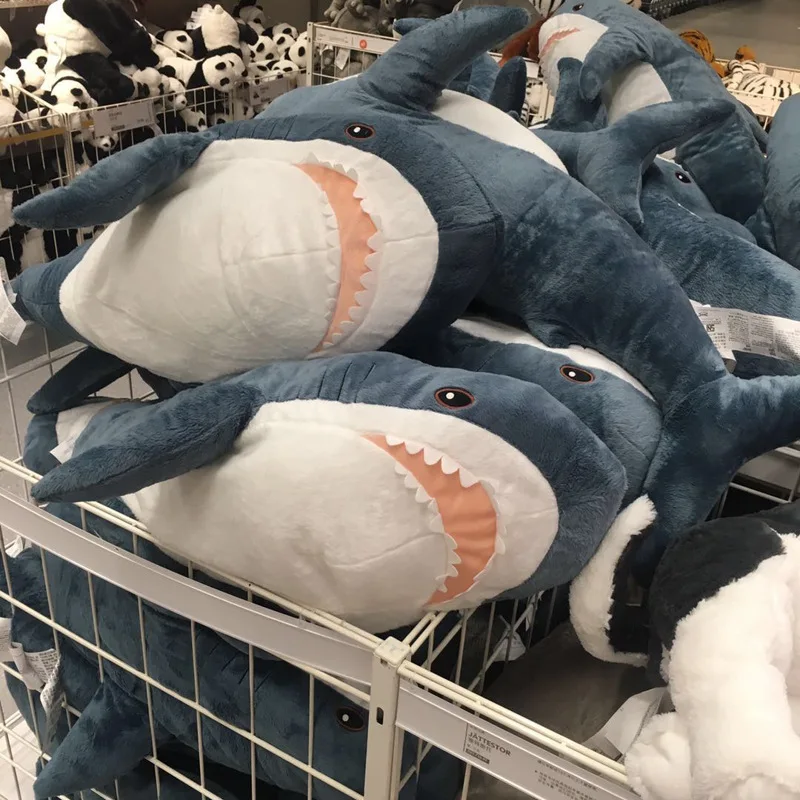 140 Cm Cute Shark Doll Kawaii Extra Large Shark Animal Stuffed Plush Toy Super Soft Sleeping Pillow Children\'s Birthday Gift