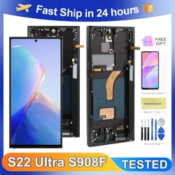 S22 Ultra 6.8''For Samsung For S22Ultra S908 S908B S908U S908W S908E LCD Display Touch Screen Digitizer Assembly Replacement