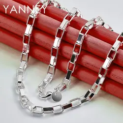 925 Sterling Silver 18 Inches Simple Box Chain Necklace For Women Men Hip Hop Fashion Wedding Jewelry Party Gift