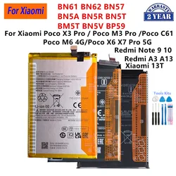 BN61 BN62 BN57 BN5A BN5R BN5T BM5T BN5V BP59 Battery For Xiaomi Poco X3 ​​​​​M3 X6 X7 Pro 5G /Poco M6 C61/ Redmi A3 A13