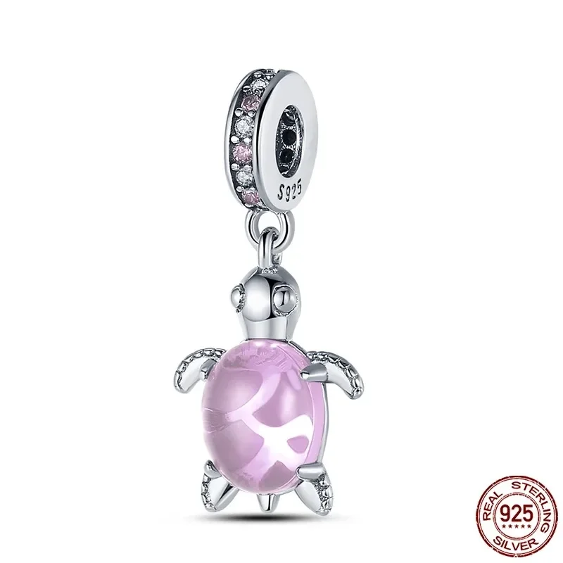 Abalorio Original Chapado en plata 925 para pulsera Pandora, colgante de Animal, Tortuga, estrella de mar, con cuentas de pescado, regalo de joyería para mujer