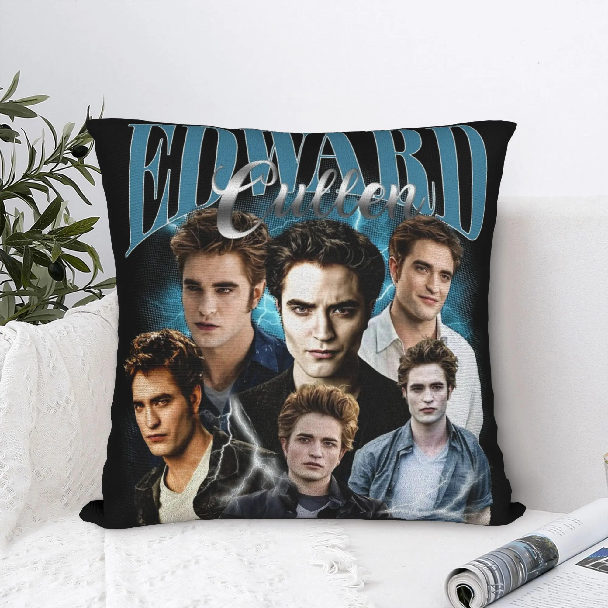 Funny Edward Cullen Jacob Twilight Pillow Cover  Fashion Pillow Case For Couch Sofa Bedroom Comfy Cushion Cover Gift Idea