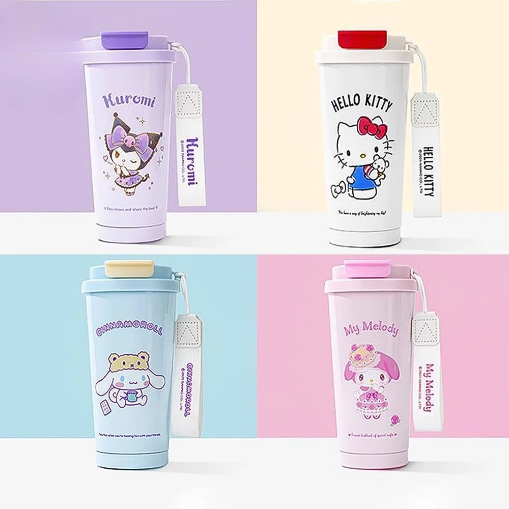 

Sanrio series stainless steel tumbler cute large capacity coffee cup high-value water cup kuromi cinnamoroll hello kitty