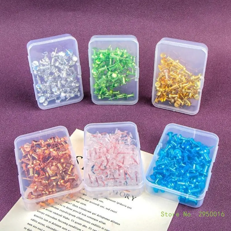 50/100PCS Metal Pushpin Map Pin I-shape Push Pin Thumb Tacks for Cork Board, Sewing Pin with Clear Box for Fabric Sewing