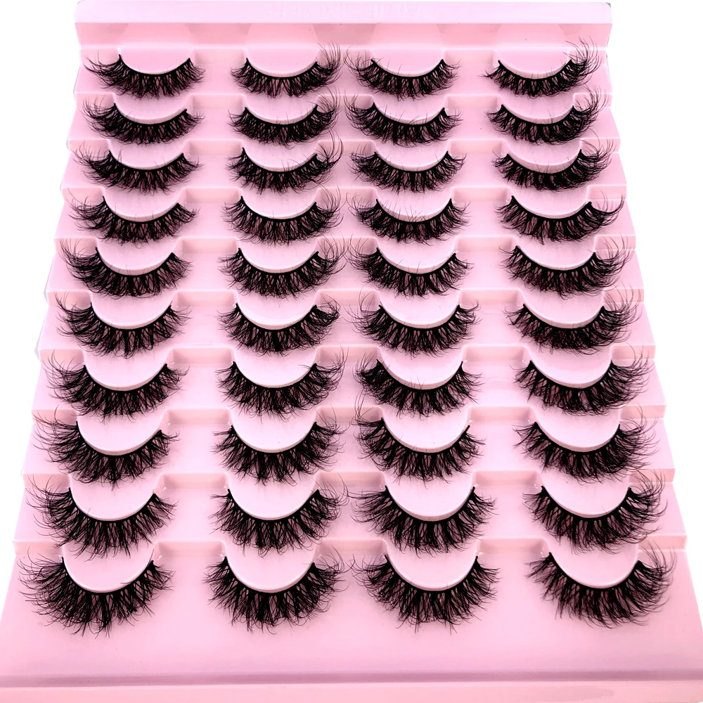 New 20 Pairs Natural False Eyelashes Fake Lashes Long Makeup 3d Mink Lashes Extension Eyelash Mink Eyelashes for Beauty