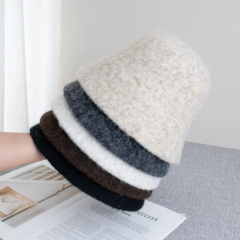 2026 Winter Wool Bucket Hat Women Fashion Vintage Fisherman Hats Versatile Cap Spring Felt Hat 5 Colors Foldable Hat