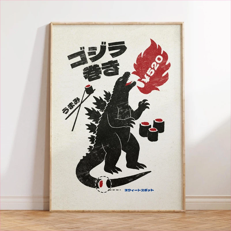 Japan Food Art Poster Retro Japanese Kitchen Prints Canvas Painting Japandi Wall Art Pictures Home Room Boho Kitchen Decoration