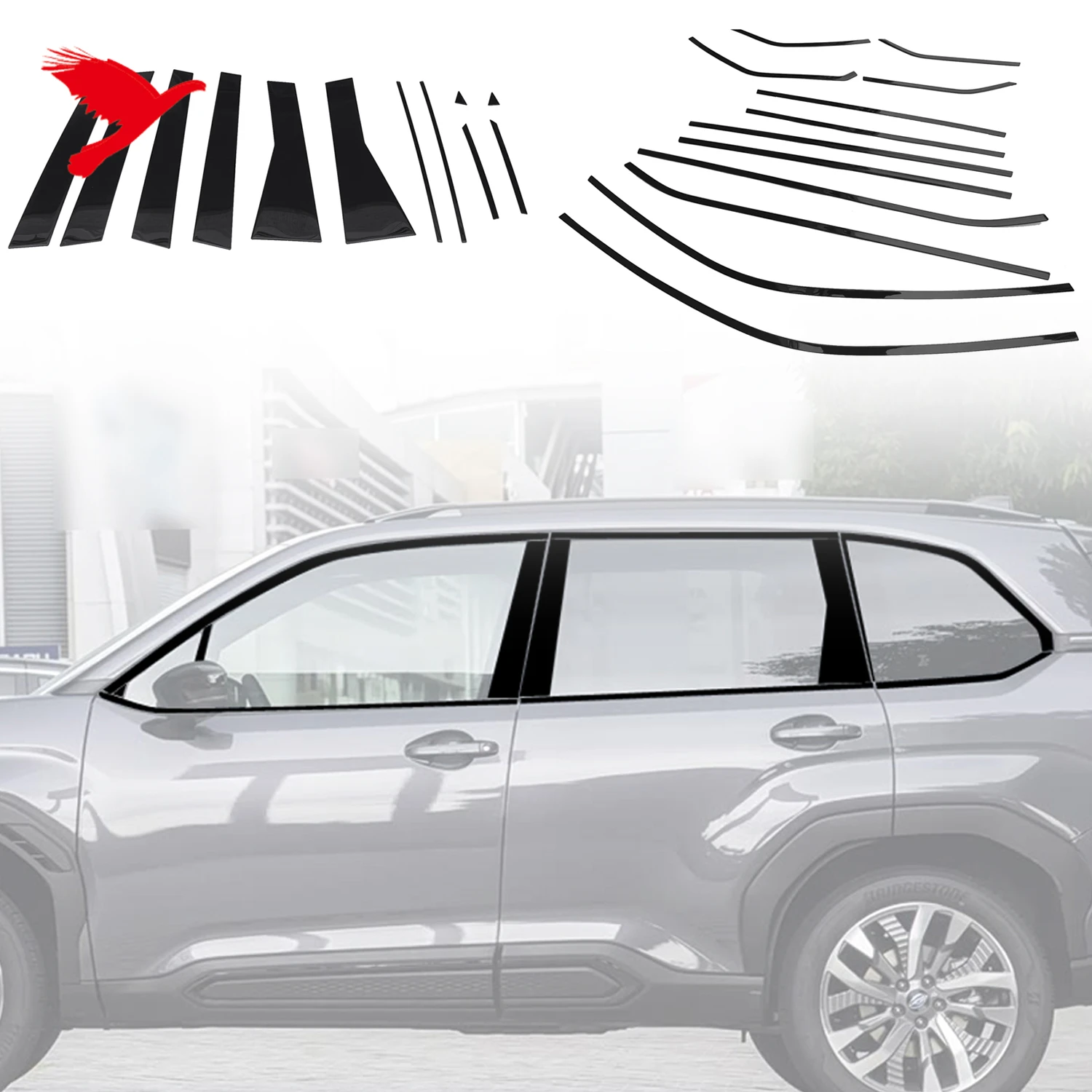 For Subaru Forester 2025 Stainless Steel Exterior Full Window Molding Strip Kit Cover Black Sill Trim Car Accessories 24PCS