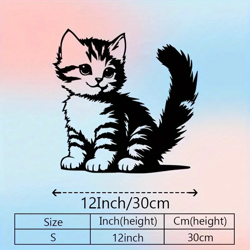 CIFBUY Vintage Cat Metal Wall Art Non Toxic Iron Craft Carving Decor for Youth Room Halloween Cat Lover Gift Ornament