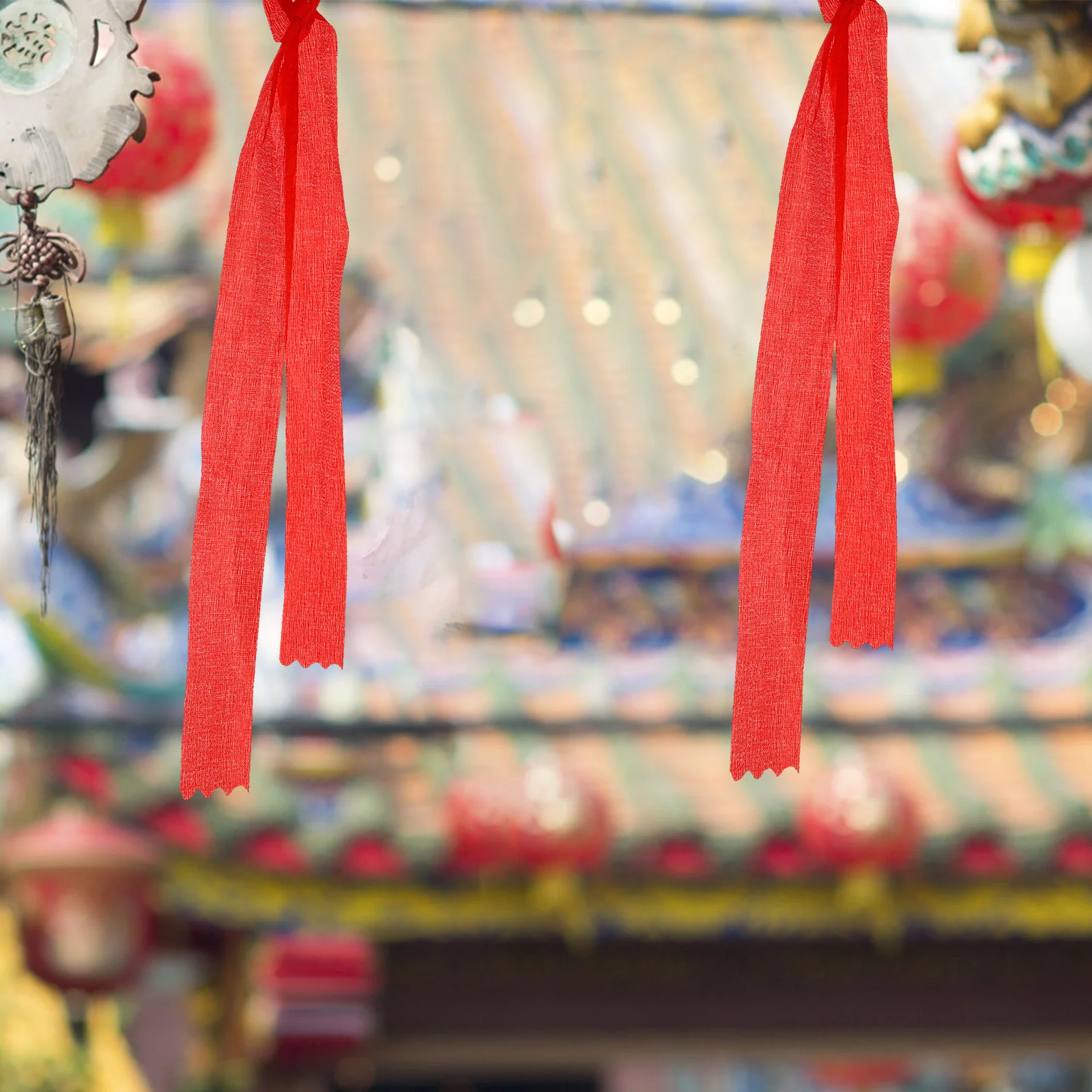 

100Pcs Red Satin Wishing Ribbon Blank Craft Strips for DIY Blessing Ceremonies Bouquets Outdoor Decorations Red Ribbon