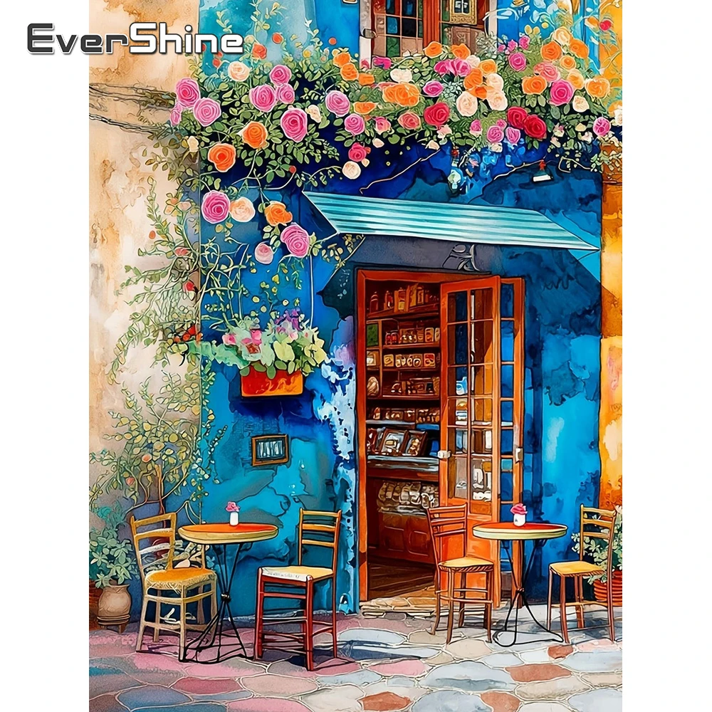 Evershine 5D Diamantmalerei Landschaft Stickerei Blumenhaus Strass-Bild Mosaik Rose Heim Schlafzimmer Wandkunst