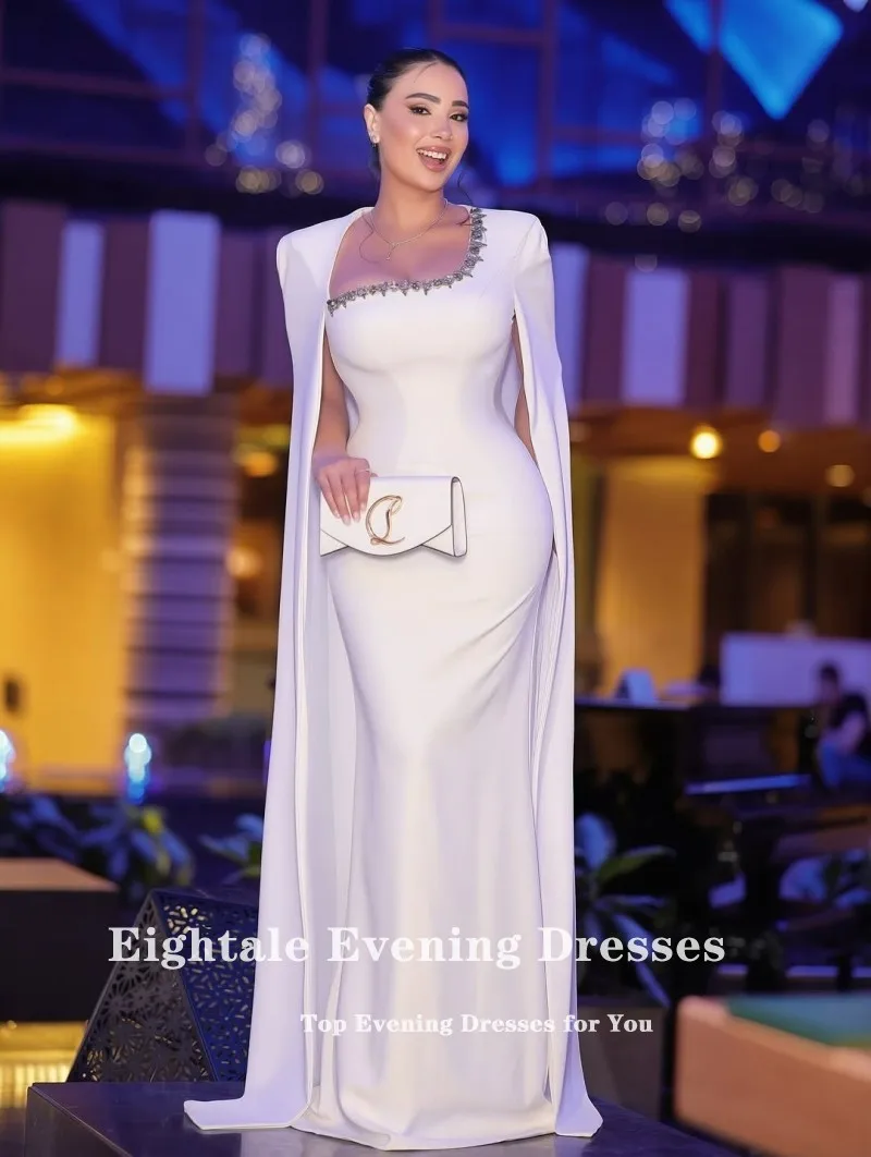 Suknia wieczorowa Eightale w stylu arabskim, dekolt okrągły, zdobiona koralikami, suknia balowa, szyta na miarę, krótkie rękawki, suknia na przyjęcie weselne, suknia syrena, suknia wieczorowa.