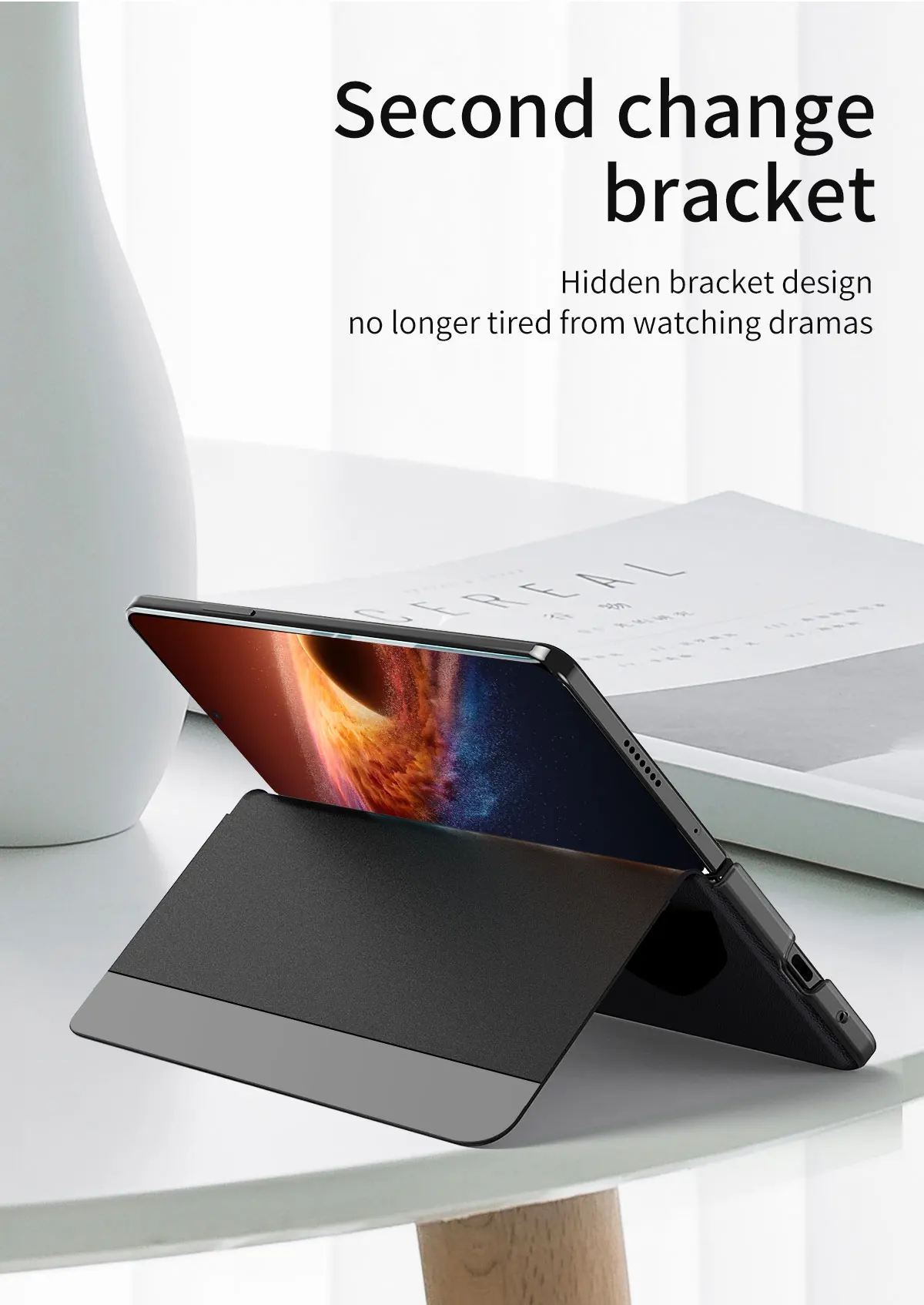 Smart View Leather Case Auto Sleep Wake Shockproof Anti-fingerprint Cover Hidden Kickstand for Honor Magic V6 V3 V2 Vs2
