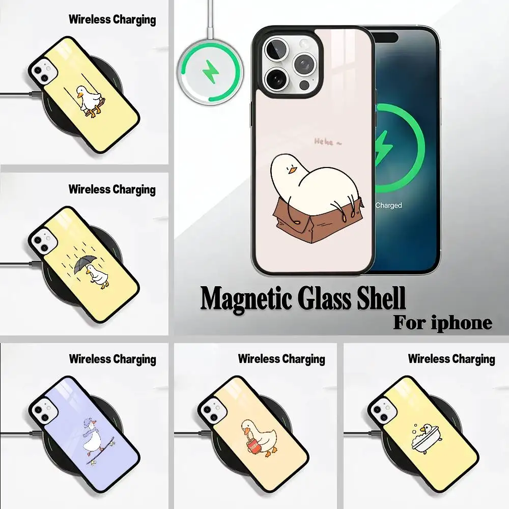 

F-Funny Duck Wireless charging phone case compatible with iPhone 17/16/15/14/13/12/11