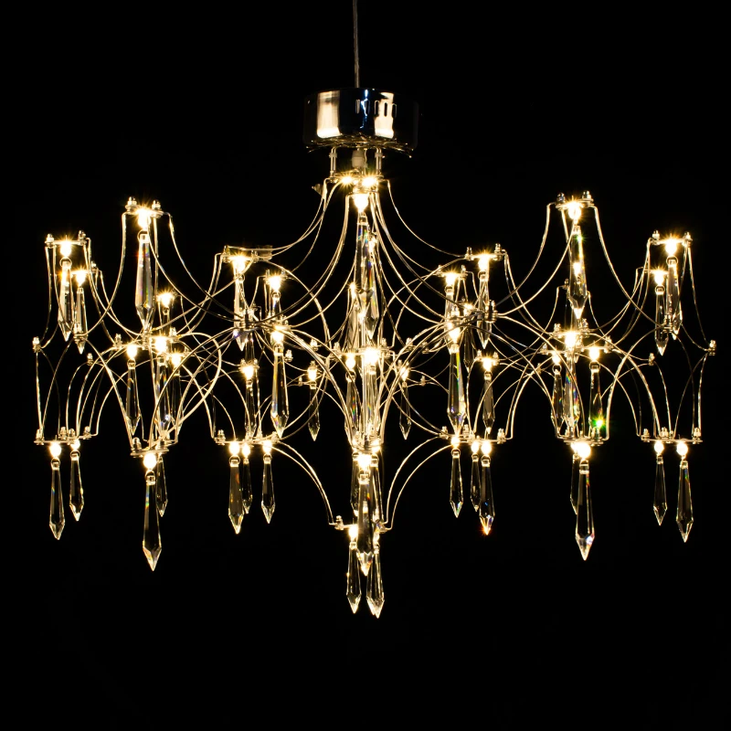 Modern LED Crystal Chandelier Luxury Suspension Lamp Hotel Bedroom Dining Room Home Decorative Lights Lighting Fixtures Lustre