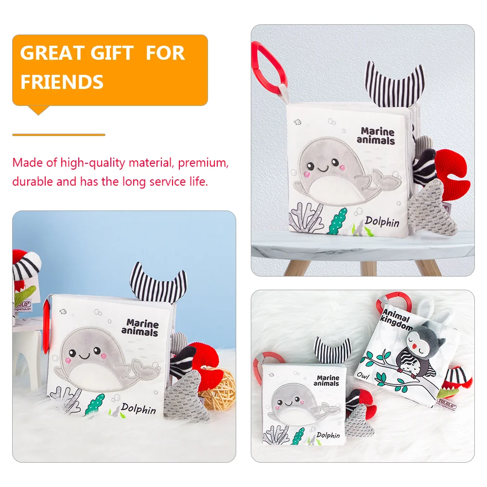 

Tear resistant Cloth Book Marine Animal Cognition Training Early Educational Books for Babies Polyester Fiber Safe