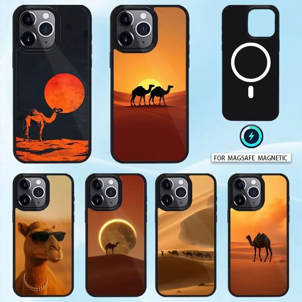 

Desert Camel Phone Case For iPhone 16,15,14,13,12,Pro,Max For Magsafe Magnetic Wireless Charging