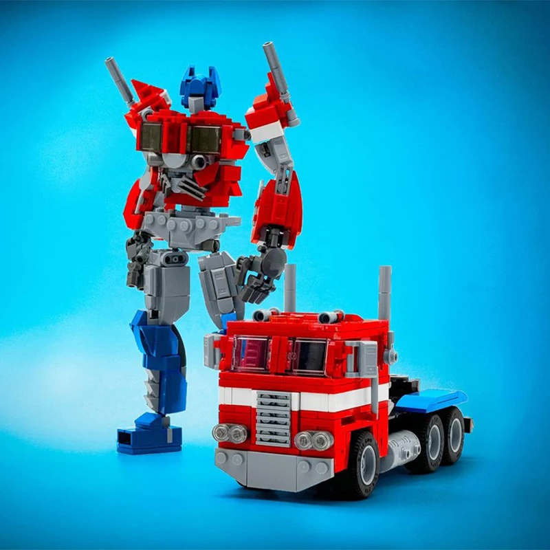 

797PCS MOC Cabover Semi Truck & Optimus Prime Mech Transformersers Diorama DIY Building Blocks Toys for Kids Birthday Gift