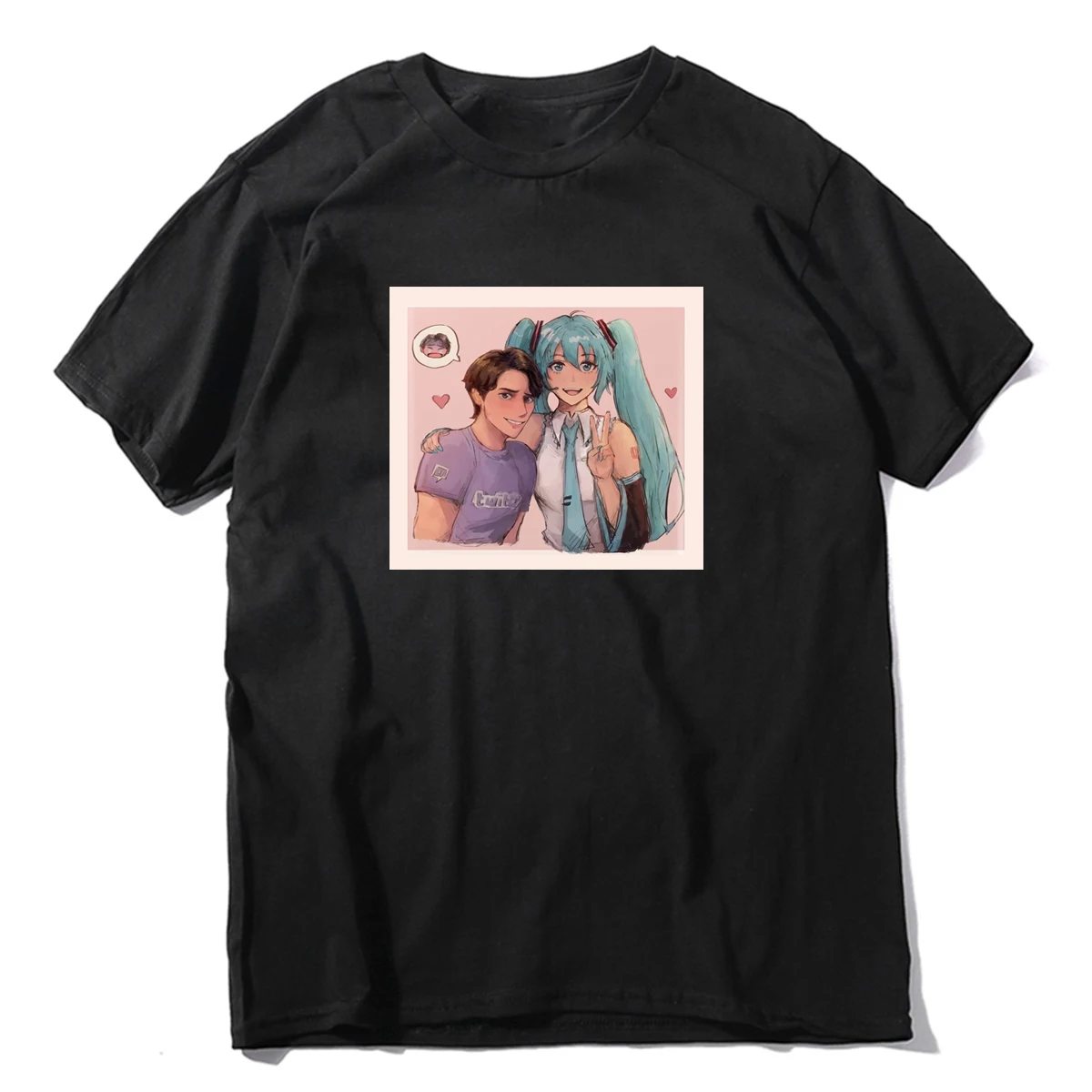 Jerma and Miku T-Shirt anime summer clothes boys animal print plus sizes mens t shirts casual stylish