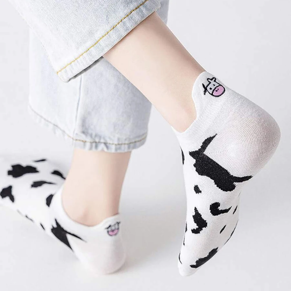 5 Pairs/Lot Summer Women Cartoon Short Socks Animal Print Low Tube Cool Socks Set Cute Ankle Foot Cover Fashion New Kawaii Sock