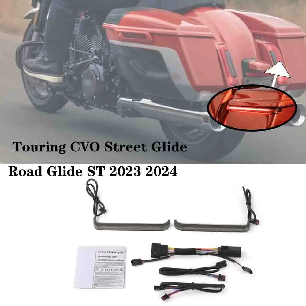 Fit For Harley CVO Road Glide ST FLTRXSTSE 2024 New Motorcycle LED Rear Saddlebag Turn Signal Brake Lights Cover