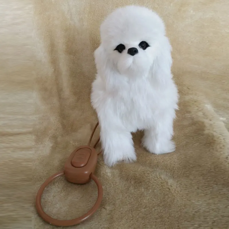 Juguete electrónico de peluche para perro, Robot para gato, cantar canciones, correa para cachorro, Control de música, Animal, caminar, ladrar,