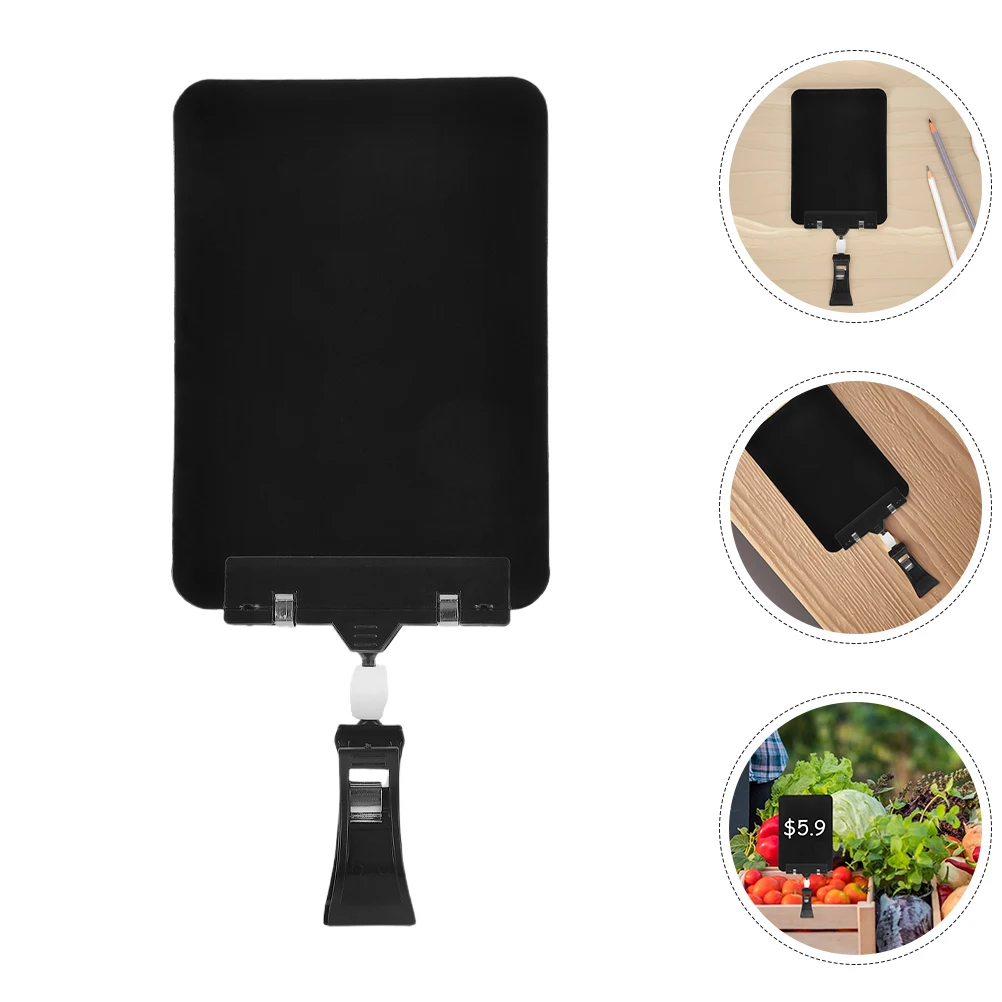 

5 Pcs Reusable Erasable Fruit Price Tags Double Swivel Clips Chalkboard Signs Plastic Display Holders for Fresh