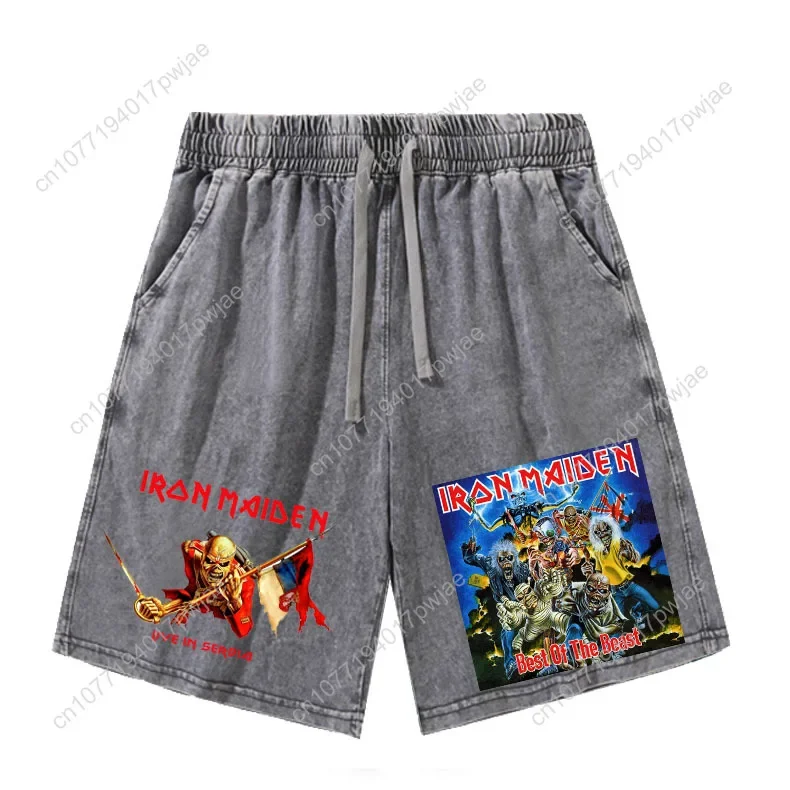 I-Iron M-Maidens روك باند السراويل رجل امرأة مراهق ريترو سراويل قصيرة خمر القطن مطاطا لينة شورتات للبحر السراويل المخصصة #2