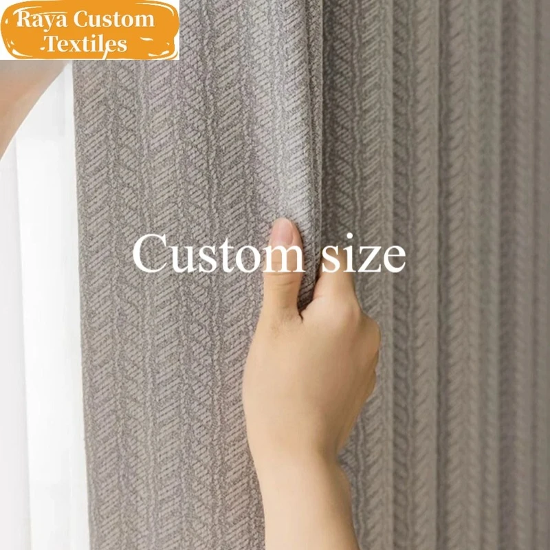 

Japanese Style Wheat Textured Curtain Cotton Linen Jacquard Texture Wabi Sabi Wood Style Curtains for Living Dining Room Bedroom