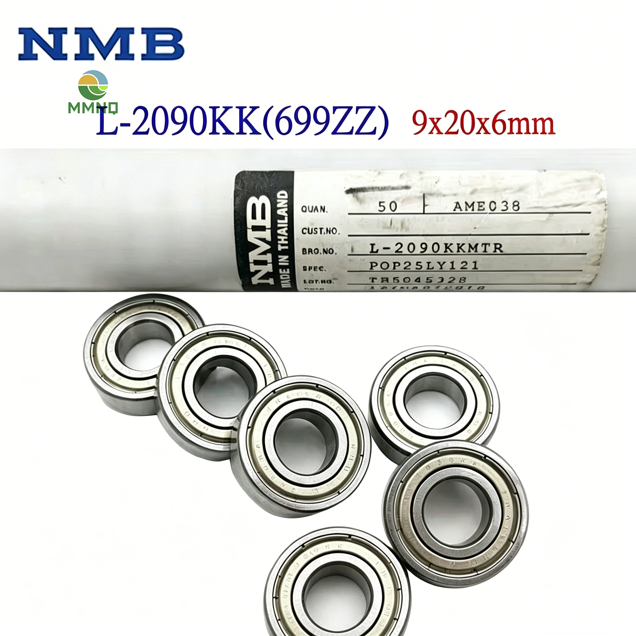 20pcs/50pcs/100pcs 9x20x6mm Deep Groove Ball Bearing Minebea NMB 699 699ZZ L-2090KK High Speed Wear Resistant Bearing