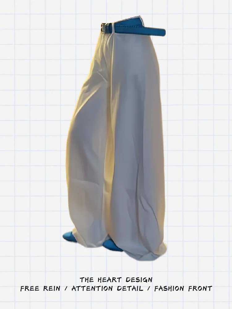 

American Sle High Waist Straight Leg Extended Length Women's Jeans Casual Folded Hem Wide Leg Long Pants