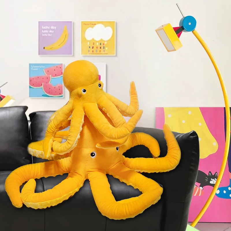 Leuke Octopus Pluche Pop Cartoon Gele Octopus Dier Super Zacht Pluche Pop Kussen Voor Jongens En Meisjes Verjaardagscadeau Appease Pop