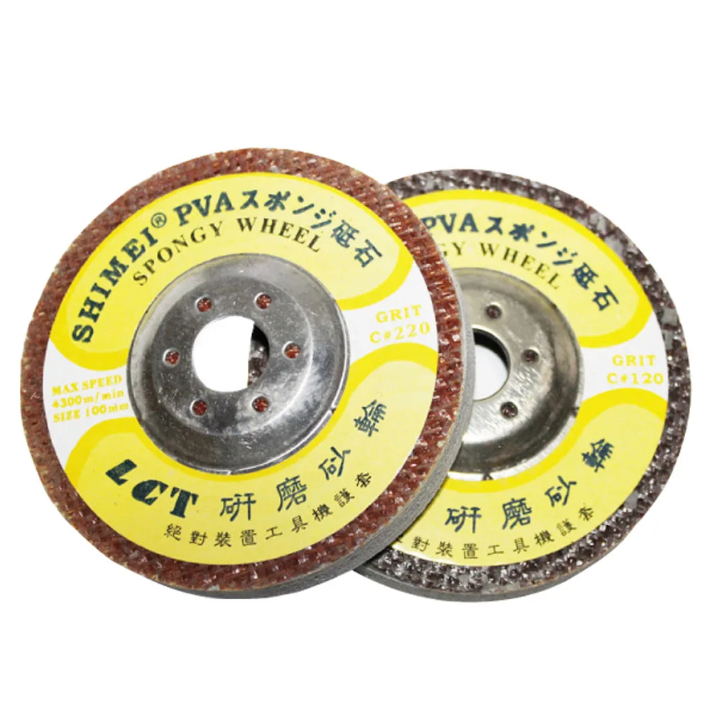 5pc 100mm Grinding Dry Polishing Sheet Pad Sponge Disc Stone Nylon PVA Marble Fiber Wheel Metal Mirror Ceramic Grinder Rotary