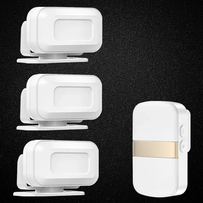 

CACAZI Wireless Doorbell PIR Sports Induction Lamp 52 Ringtones Waterproof LED Flash Lighting Welcome Guest Door bell set