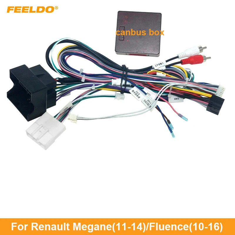 

FEELDO Car 16pin Audio Wiring Harness With Canbus Box For Renault Megane(11-14)/Fluence(10-16) Stereo Installation Wire Adapter