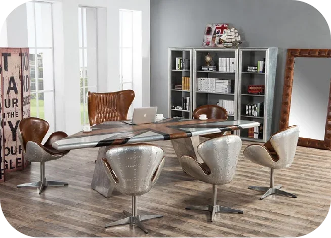 

# Living Room Office Use Swivel Lounge Aviator Chair Vintage Genuine Leather Aviation Egg Chair