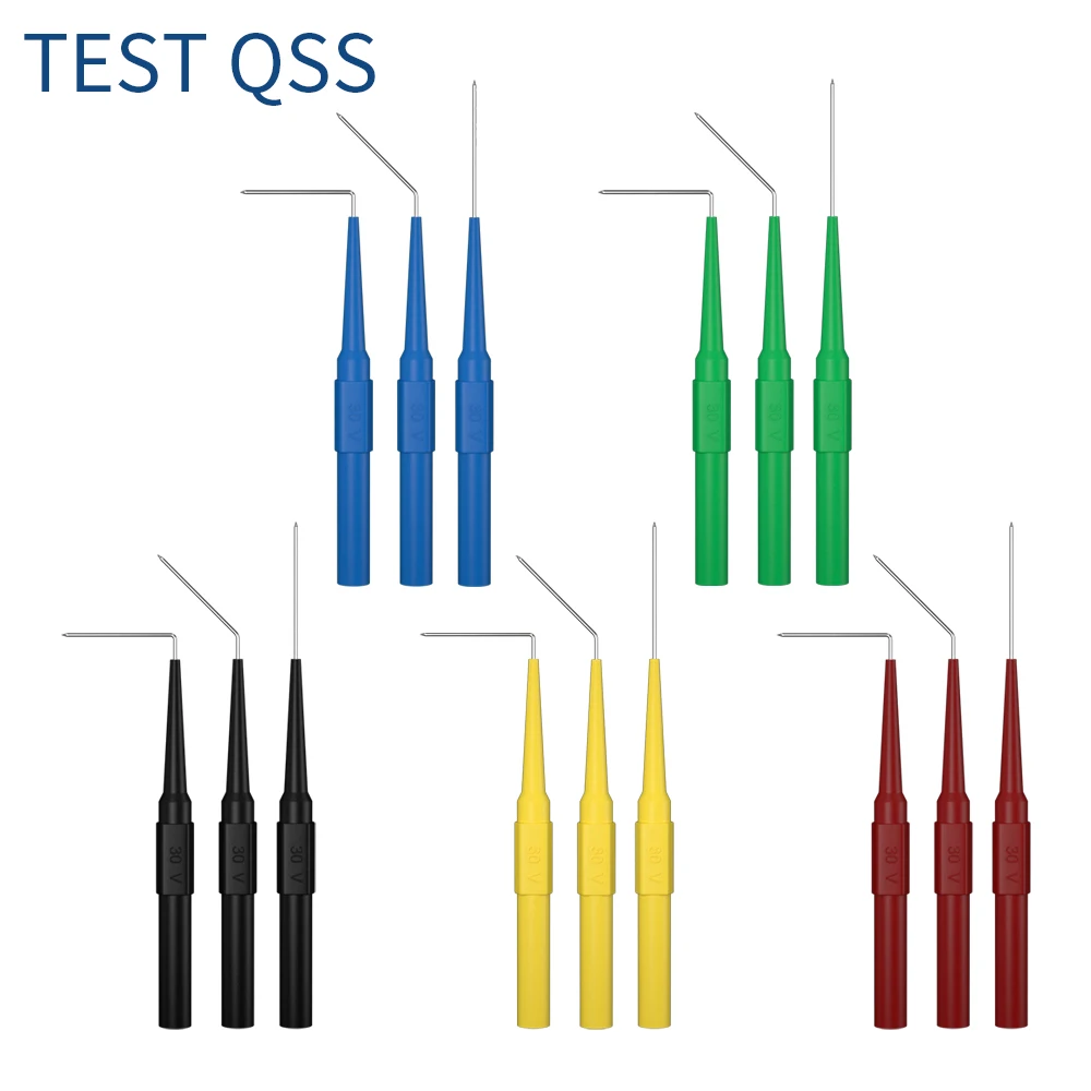 Sonda de Teste Piercing Não Destrutivo Sonda de Isolamento Multímetro Punção Inoxidável Sonda Traseira Ângulos Q.30009pro 15 Pcs