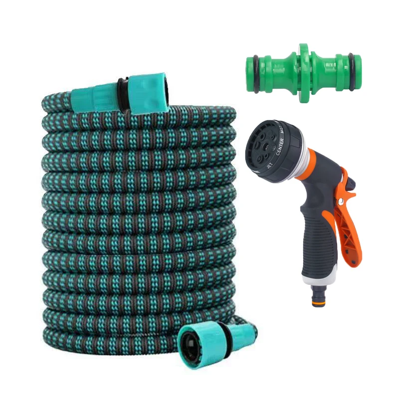 Retractable Garden Hose with 7 Function Spray Gun, Flexible Expandable Water Pipe 25/50/75/100FT