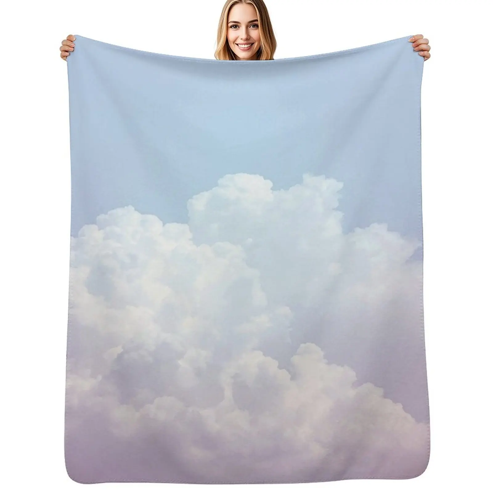 Manta de algodón Dreamy Blue Sky para bebé, ropa térmica para viaje, tela de franela, mantas peludas multiusos para Halloween