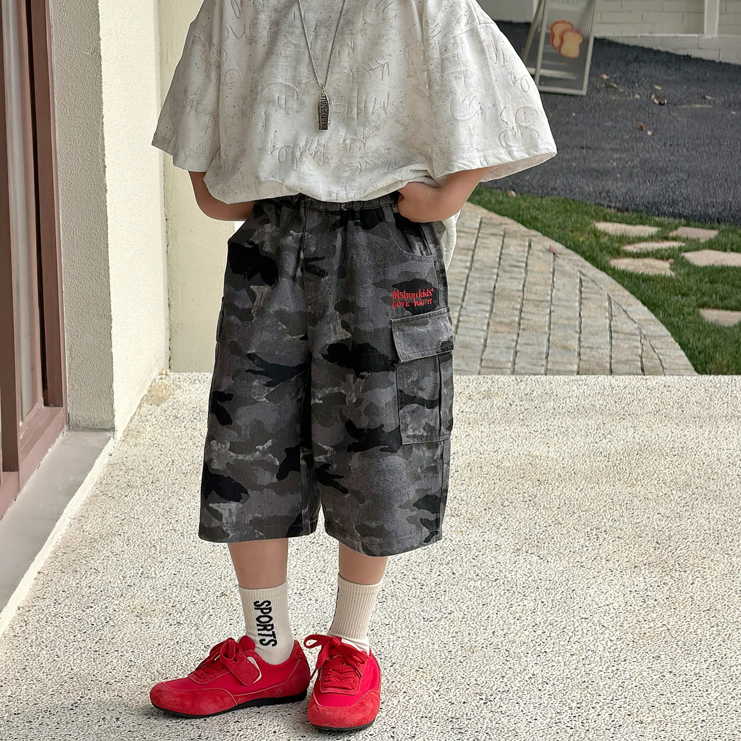 

Children Clothes Boys Shorts Summer Korean Style 2026 New Style Camouflage Fashionable Simple Kids Casual Loose Midpants