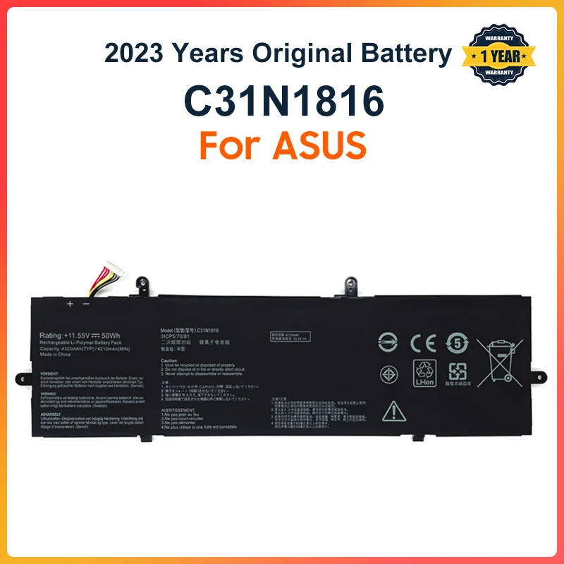 Imagem -01 - Bateria do Portátil para Asus Zenbook Flip 13 C31n1816 Ux362 Ux362f Ux362fa Q326fa Q326fa-bi7t13 Ux362fa2b 0b20003160000 bateria do portatil para asus zenbook flip 13 c31n1816 ux362 ux362f ux362fa q326fa q326fa bi7t13 ux362fa2b 0b20003160000 01