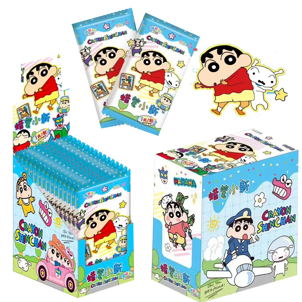 Shin-Chan Anime Classic Collection Cartões para crianças, desenhos animados, cartão de aniversário, presentes de brinquedo, lápis de cera, 2024