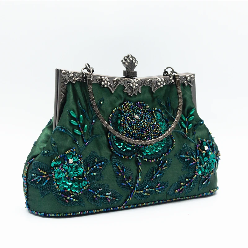 

Vintage Beaded Clutch Evening Bags for Women Formal Bridal Wedding Clutch Purse Prom Party Handbags